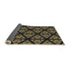 Thickness of Patterned Black Brown Novelty Rug, pat2527