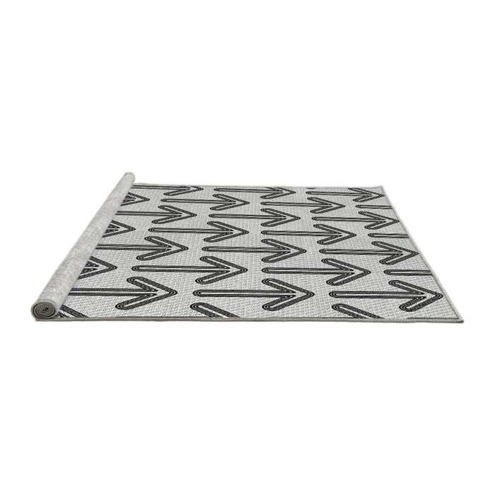 Serging Thickness of Machine Washable Transitional Gray Rug, wshpat253