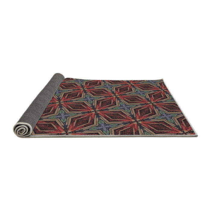 Thickness of Patterned Red Novelty Rug, pat2536