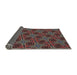 Thickness of Patterned Red Novelty Rug, pat2536