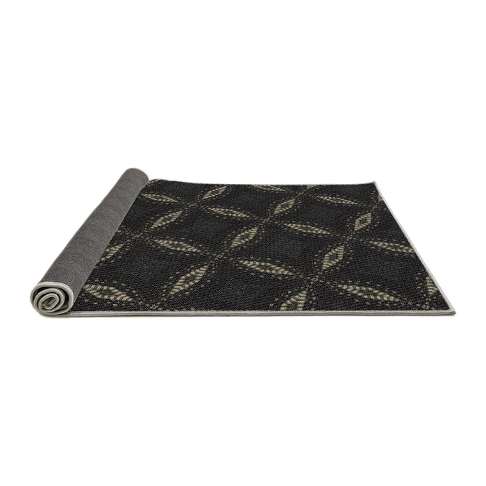 Thickness of Patterned Carbon Gray Novelty Rug, pat2537