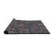 Thickness of Patterned Gunmetal Gray Novelty Rug, pat2550