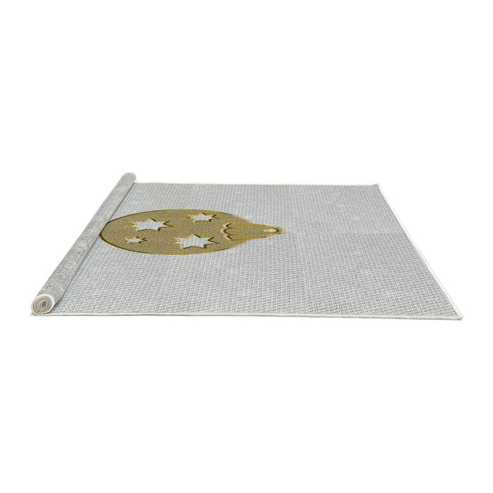 Serging Thickness of Machine Washable Transitional White Smoke Rug, wshpat2551