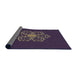 Thickness of Patterned French Lilac Purple Novelty Rug, pat2553