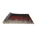 Thickness of Patterned Black Brown Novelty Rug, pat2554