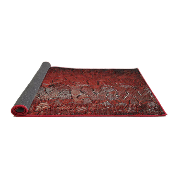 Thickness of Patterned Cherry Red Novelty Rug, pat2555
