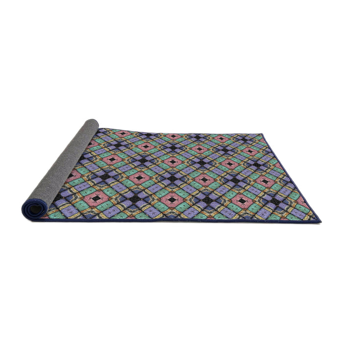 Thickness of Patterned Dark Gray Novelty Rug, pat2556
