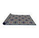 Thickness of Patterned Dark Gray Novelty Rug, pat2556