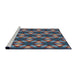 Serging Thickness of Machine Washable Transitional Koi Blue Rug, wshpat2557