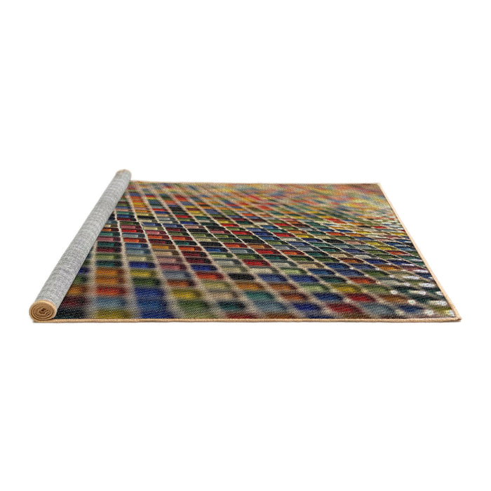 Serging Thickness of Machine Washable Transitional Bakers Brown Rug, wshpat2561