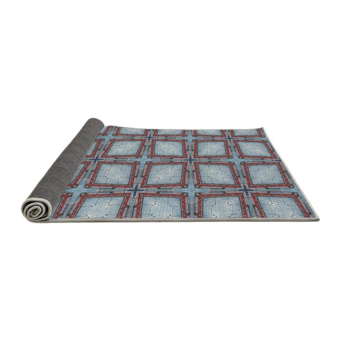 Thickness of Patterned Light Steel Blue Novelty Rug, pat2563