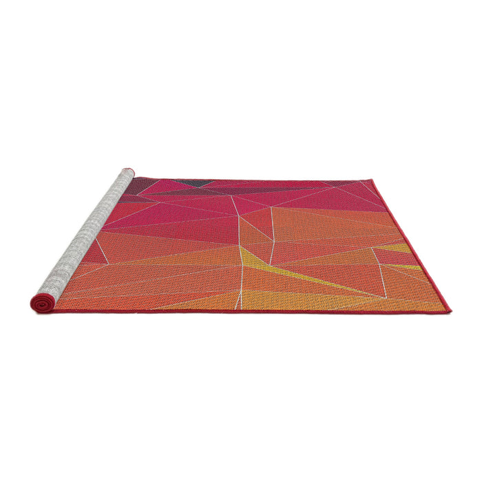 Serging Thickness of Machine Washable Transitional Red Rug, wshpat2569