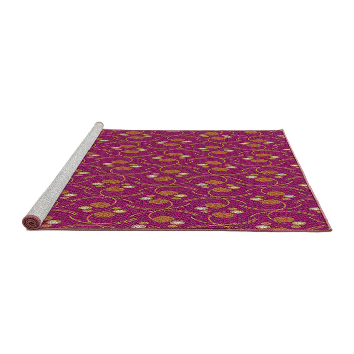 Serging Thickness of Machine Washable Transitional Red Rug, wshpat2570