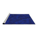 Serging Thickness of Machine Washable Transitional Earth Blue Rug, wshpat2571