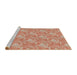 Serging Thickness of Machine Washable Transitional Red Rug, wshpat2573