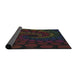 Thickness of Patterned Chocolate Brown Novelty Rug, pat2580