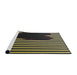 Serging Thickness of Machine Washable Transitional Brass Green Rug, wshpat2582