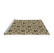 Serging Thickness of Machine Washable Transitional Brown Rug, wshpat2588