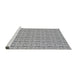 Serging Thickness of Machine Washable Transitional Grey Gray Rug, wshpat2589