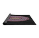 Thickness of Patterned Mauve Taupe Purple Novelty Rug, pat2591