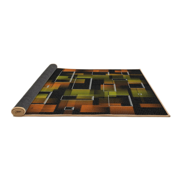 Thickness of Patterned Brown Novelty Rug, pat2596