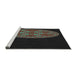 Serging Thickness of Machine Washable Transitional Black Rug, wshpat260
