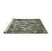 Serging Thickness of Machine Washable Transitional Sage Green Rug, wshpat2600