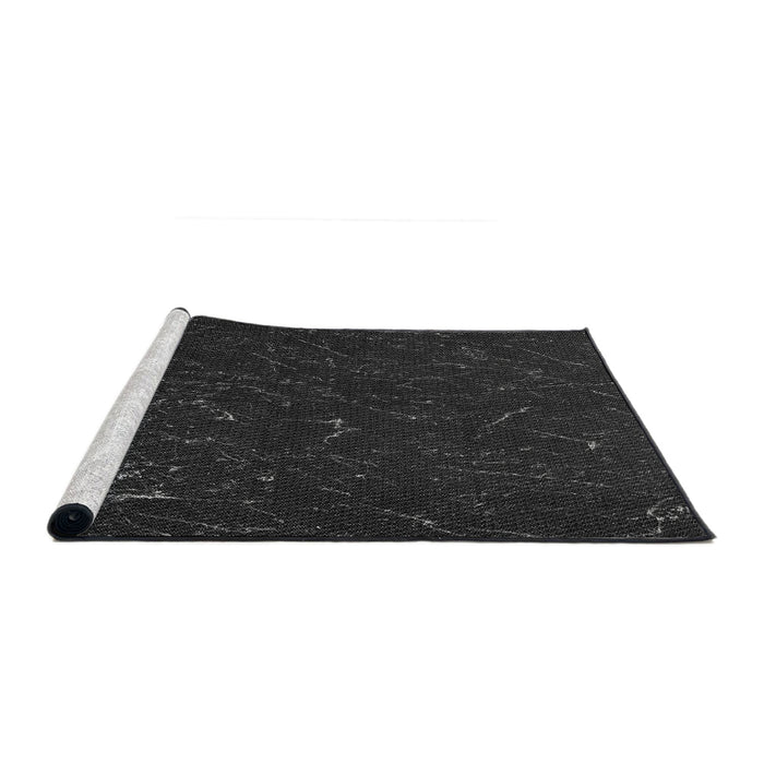 Serging Thickness of Machine Washable Transitional Black Rug, wshpat2602