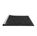 Serging Thickness of Machine Washable Transitional Black Rug, wshpat2602