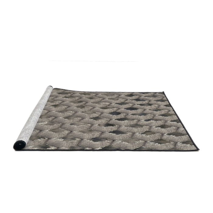 Serging Thickness of Machine Washable Transitional Silver Pink Rug, wshpat2603