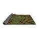 Thickness of Patterned Green Novelty Rug, pat2604