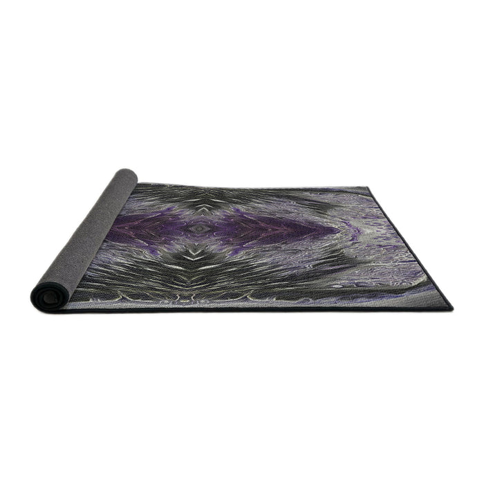 Thickness of Patterned Dark Gray Novelty Rug, pat2606