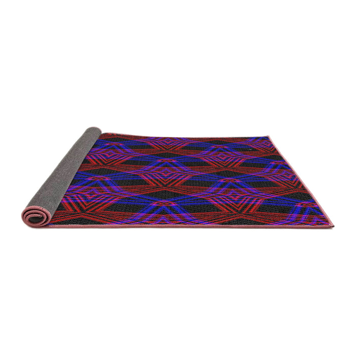 Thickness of Patterned Purple Novelty Rug, pat2607
