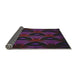 Thickness of Patterned Purple Novelty Rug, pat2608