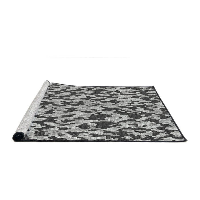 Serging Thickness of Machine Washable Transitional Light Black Rug, wshpat2609