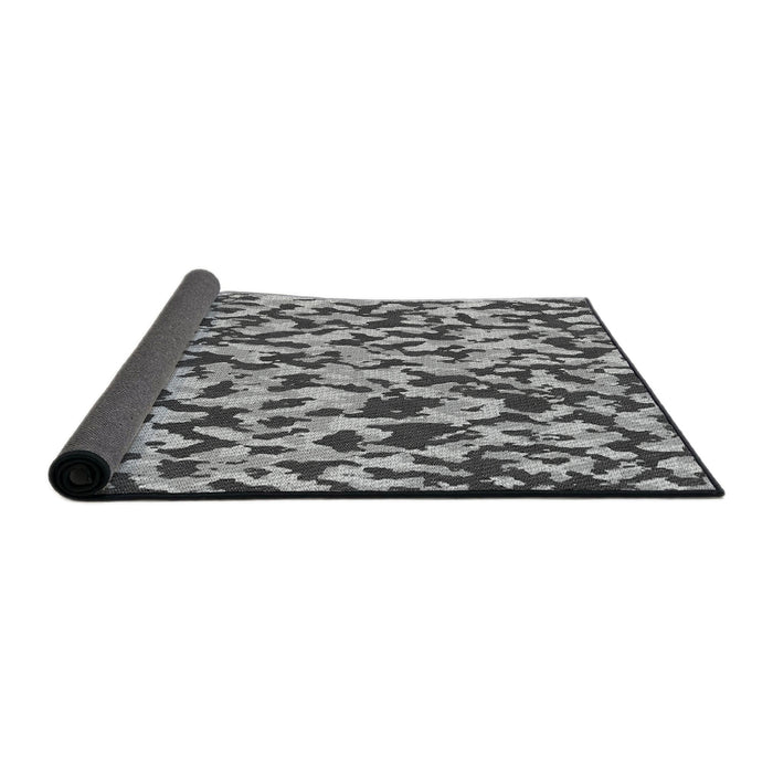 Thickness of Patterned Light Black Novelty Rug, pat2609