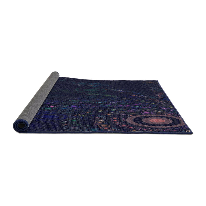 Thickness of Patterned Blue Novelty Rug, pat261