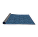 Thickness of Patterned Blue Novelty Rug, pat2610