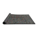 Thickness of Patterned Gunmetal Gray Novelty Rug, pat2611