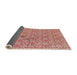 Thickness of Patterned Red Novelty Rug, pat2614
