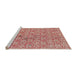 Serging Thickness of Machine Washable Transitional Red Rug, wshpat2614