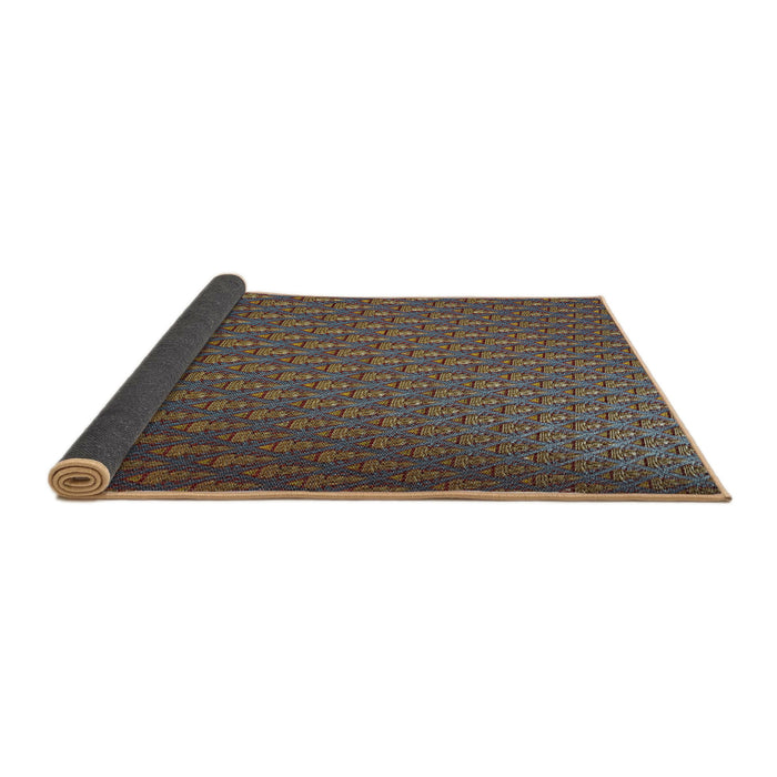Thickness of Patterned Khaki Green Novelty Rug, pat2616