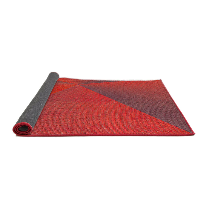 Thickness of Patterned Red Novelty Rug, pat2617