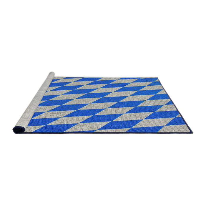 Serging Thickness of Machine Washable Transitional Light Steel Blue Rug, wshpat2620