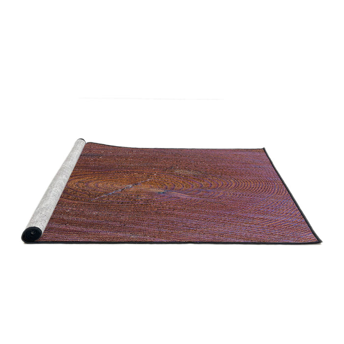 Serging Thickness of Machine Washable Transitional Vermilion Red Rug, wshpat2621