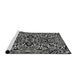 Serging Thickness of Machine Washable Transitional Black Rug, wshpat2623