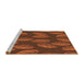 Serging Thickness of Machine Washable Transitional Orange Rug, wshpat2626