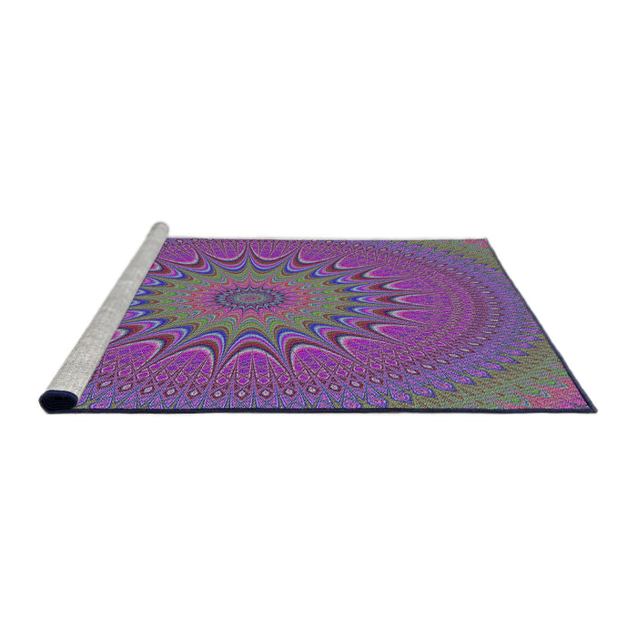 Serging Thickness of Machine Washable Transitional Lavender Purple Rug, wshpat263