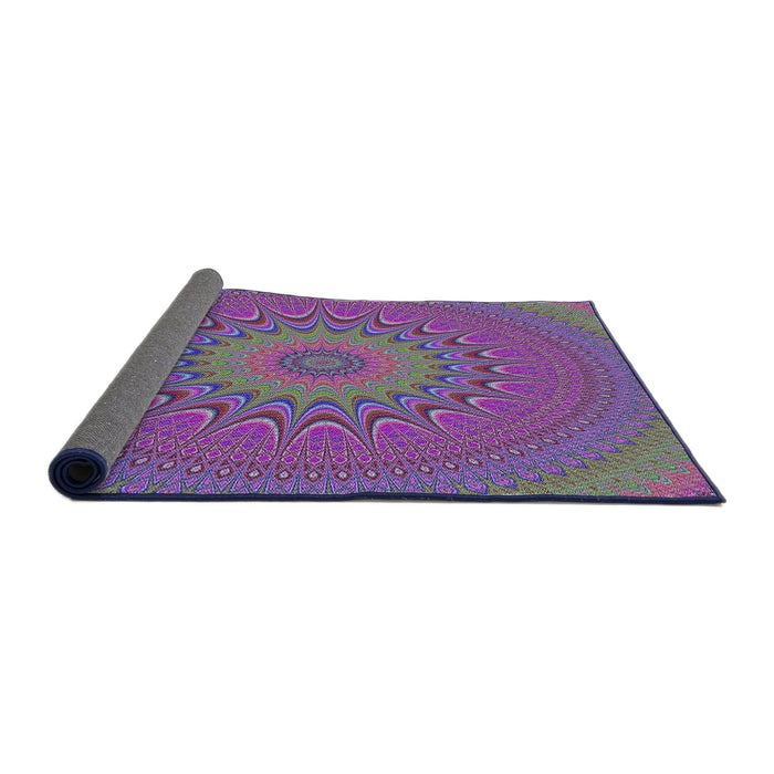 Thickness of Patterned Lavender Purple Modern Rug, pat263