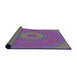 Thickness of Patterned Lavender Purple Modern Rug, pat263